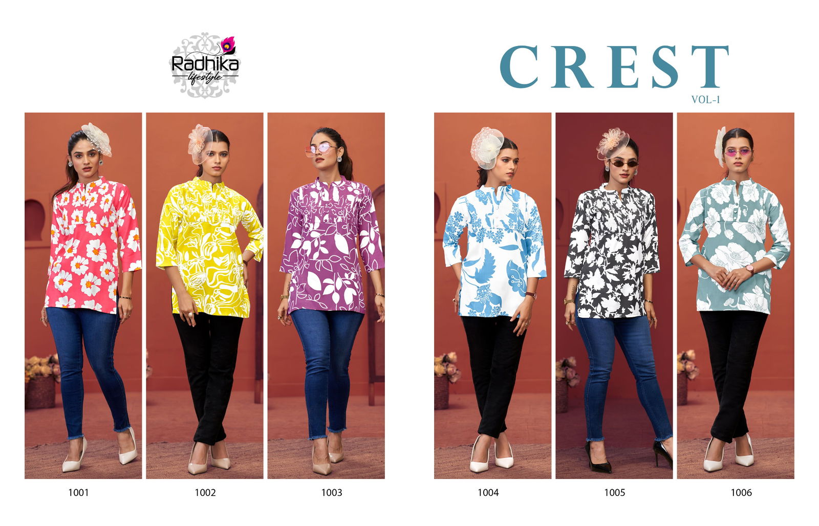 Crest Vol 1 By Radhika Heavy Rayon Printed Ladies Top Orders In India